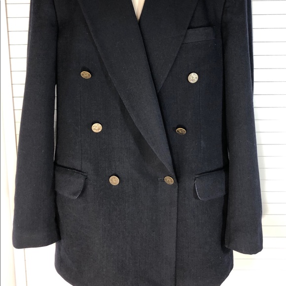 Jones New York Men’s Wool Black Sport Blazer Coat 40L Double-Breasted - Picture 5 of 7